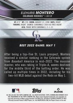 2022 Bowman's Best #46 Elehuris Montero Back