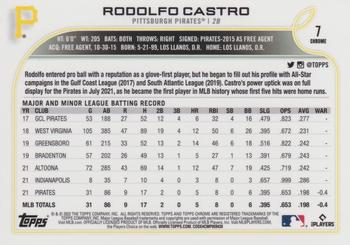 2022 Topps Chrome Sonic #7 Rodolfo Castro Back