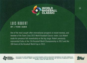 2023 Topps World Baseball Classic Global Stars - Aqua Blue #16 Luis Robert Back