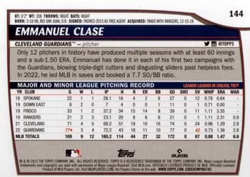 2023 Topps Big League #144 Emmanuel Clase Back