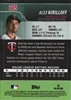 2022 Stadium Club Chrome #215 Alex Kirilloff Back