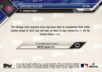 2023 Topps Now Road to Opening Day Chicago Cubs #OD-209 Jameson Taillon Back