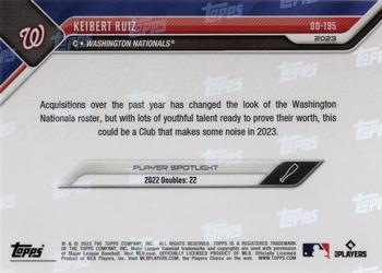 2023 Topps Now Road to Opening Day Washington Nationals #OD-195 Keibert Ruiz Back