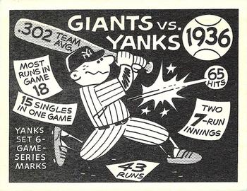 1967 Laughlin World Series - Promos #33 1936 Giants vs Yanks Front