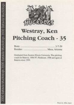 2000 Batavia Muckdogs #NNO Ken Westray Back