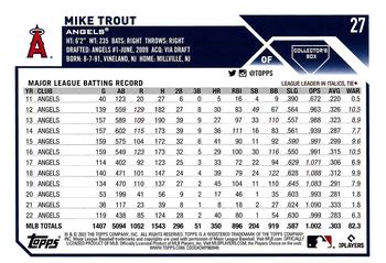 2023 Topps - Oversized #27 Mike Trout Back