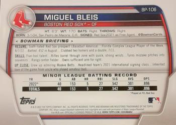 2023 Bowman - Prospects Sky Blue #BP-106 Miguel Bleis Back