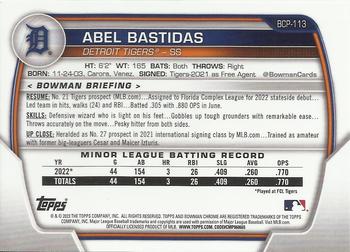 2023 Bowman - Chrome Prospects #BCP-113 Abel Bastidas Back