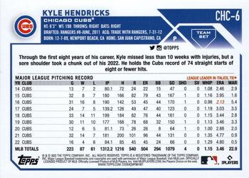 2023 Topps Chicago Cubs #CHC-6 Kyle Hendricks Back