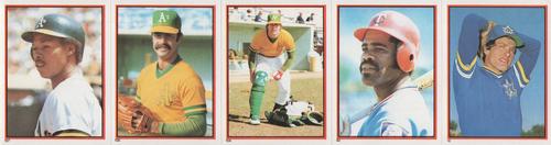 1983 Topps Stickers - Test Strips #NNO Dwayne Murphy / Rick Langford / Mike Heath / Gary Ward / Floyd Bannister Front