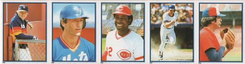 1983 Topps Stickers - Test Strips #NNO Joe Niekro / Bob Bailor / Dan Driessen / John Stearns / Steve Rogers Front