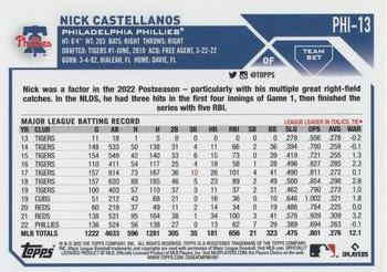 2023 Topps Philadelphia Phillies #PHI-13 Nick Castellanos Back