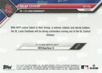 2023 Topps Now Road to Opening Day St. Louis Cardinals - Black #OD-248 Nolan Gorman Back