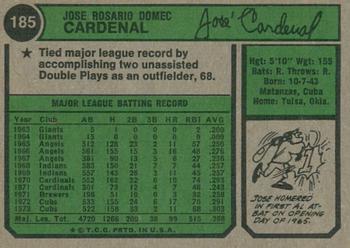 2023 Topps Heritage - 50th Anniversary Buybacks #185 Jose Cardenal Back