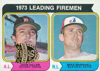 2023 Topps Heritage - 50th Anniversary Buybacks #208 1973 Leading Firemen (John Hiller / Mike Marshall) Front
