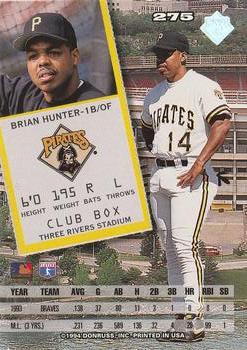 1994 Leaf #275 Brian Hunter Back