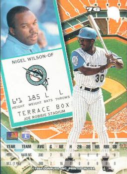 1994 Leaf #76 Nigel Wilson Back