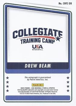 2023 Panini USA Baseball Stars & Stripes - Collegiate National Team Training Camp Signatures #CNTC-DB Drew Beam Back