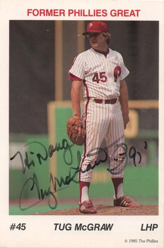 1985 Tastykake Philadelphia Phillies - ALS Autograph Party #NNO Tug McGraw Front
