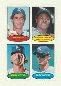 2023 Topps Heritage - 1974 Topps Stamps #74BS-57 / 74BS-58 / 74BS-59 / 74BS-60 Amos Otis  / John Mayberry  / Bobby Witt Jr.  / Drew Waters Front