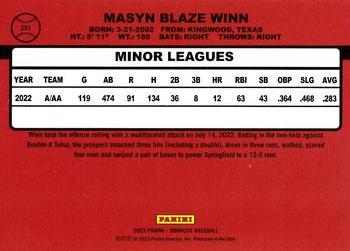 2023 Donruss - Holo Purple #251 Masyn Winn Back