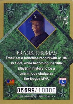 1994 Leaf - Gold Leaf Stars #11 Frank Thomas Back