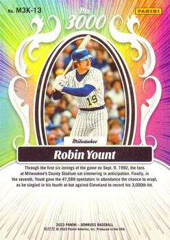 2023 Donruss - Mr. 3000 Blue #M3K-13 Robin Yount Back