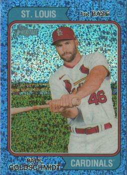 2023 Topps Heritage - Chrome Blue Sparkle Refractor #307 Paul Goldschmidt Front