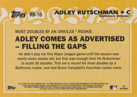 2023 Topps - 1988 Topps Record Breakers Oversized Box Toppers #RB-16 Adley Rutschman Back
