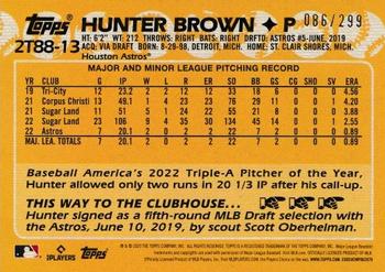 2023 Topps - 1988 Topps Baseball 35th Anniversary Black (Series Two) #2T88-13 Hunter Brown Back
