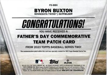 2023 Topps - Father's Day Commemorative Team Patches #FD-BBX Byron Buxton Back