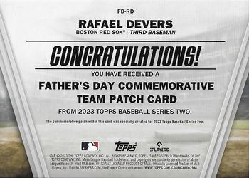 2023 Topps - Father's Day Commemorative Team Patches #FD-RD Rafael Devers Back