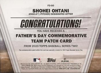 2023 Topps - Father's Day Commemorative Team Patches #FD-SO Shohei Ohtani Back