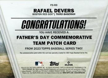 2023 Topps - Father's Day Commemorative Team Patches Black #FD-RD Rafael Devers Back