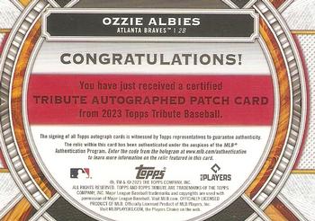 2023 Topps Tribute - Autograph Patches Red #AP-OA Ozzie Albies Back