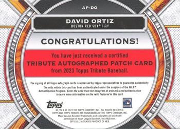 2023 Topps Tribute - Autograph Patches Black #AP-DO David Ortiz Back