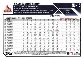 2023 Topps Stars of the National League #NL-16 Adam Wainwright Back