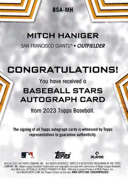 2023 Topps - Baseball Stars Autographs (Series Two) #BSA-MH Mitch Haniger Back