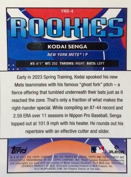 2023 Finest - Finest Rookies Design Variation #FRD-4 Kodai Senga Back