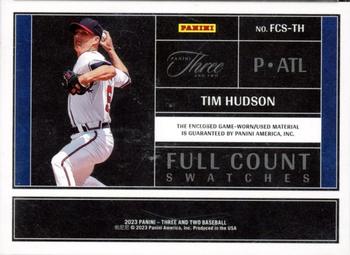 2023 Panini Three and Two - Full Count Swatches Black #FCS-TH Tim Hudson Back