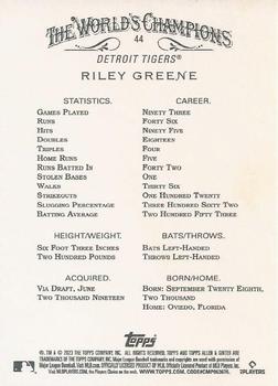 2023 Topps Allen & Ginter #44 Riley Greene Back