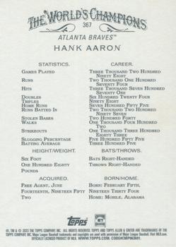 2023 Topps Allen & Ginter #367 Hank Aaron Back