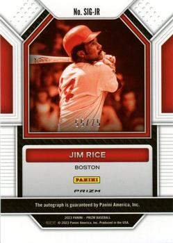 2023 Panini Prizm - Signatures Green Scope Prizm #SIG-JR Jim Rice Back