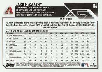 2023 Topps Chrome - X-Fractor #86 Jake McCarthy Back