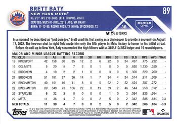 2023 Topps - Gold Star #89 Brett Baty Back