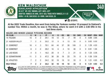 2023 Topps - 582 Montgomery Club Foil Stamped #340 Ken Waldichuk Back
