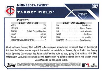 2023 Topps - 582 Montgomery Club Foil Stamped #382 Minnesota Twins Back