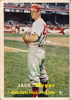 1957 Topps #162 Jack Meyer Front