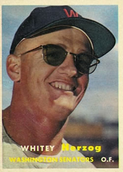 1957 Topps #29 Whitey Herzog Front