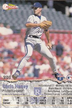 1994 Pacific #286 Chris Haney Back
